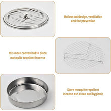 Decorative Mosquito Coil Holder Mosquito Coil Container, Incense Holder Safe Burning Coil Tray for Home Patio Pool Side Outdoor, Metal Tray